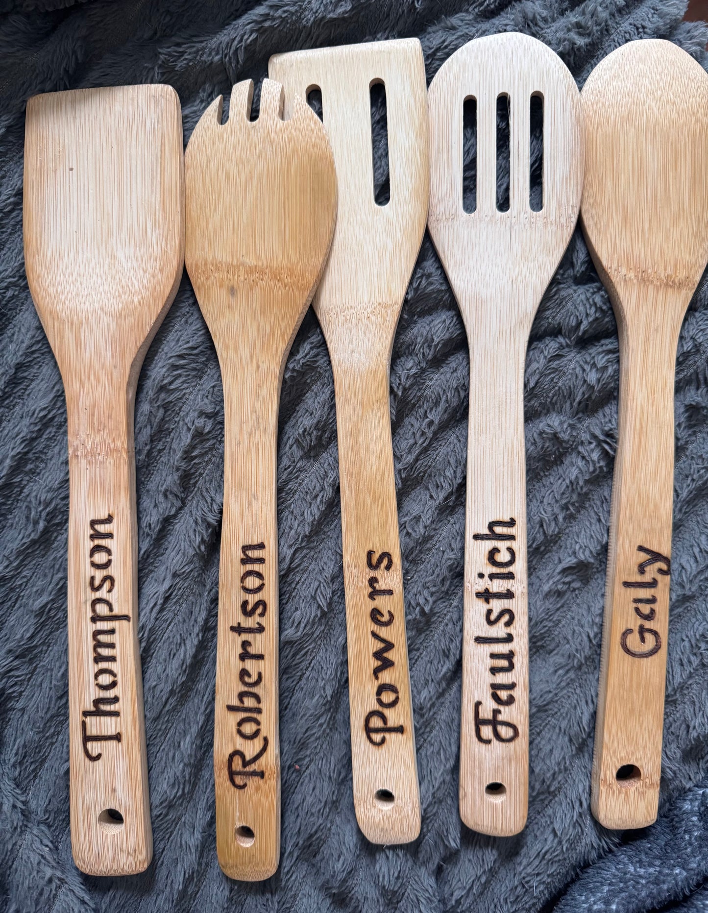 Custom Engraved Bamboo Wooden Spatula: Hand-Wood Burned Bourbon Street Scene, New Orleans, Louisiana Art And Gifts