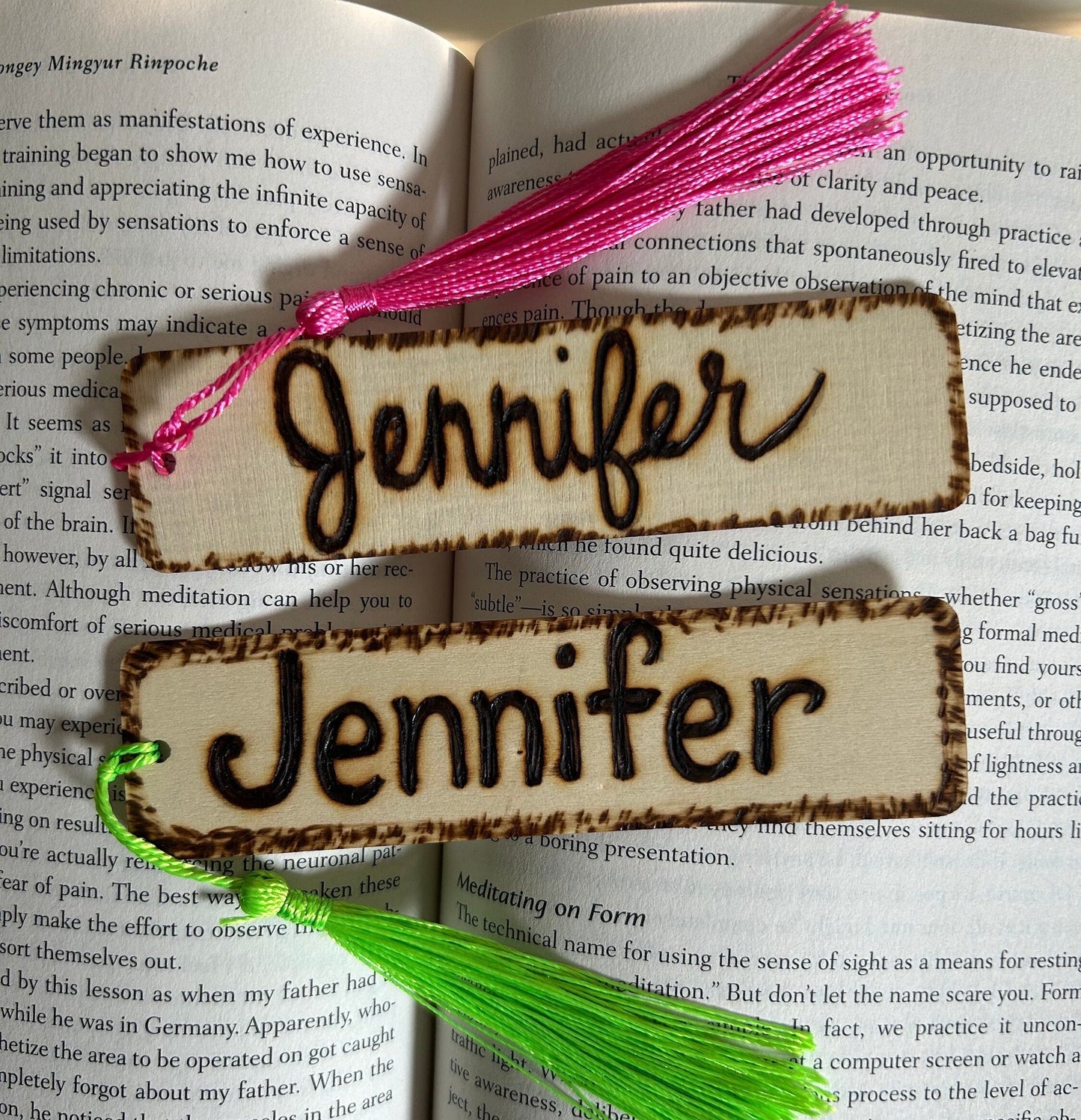 Personalizable Wooden Bookmarks With Colored Tassel: Custom Designs Perfect Gift For Readers