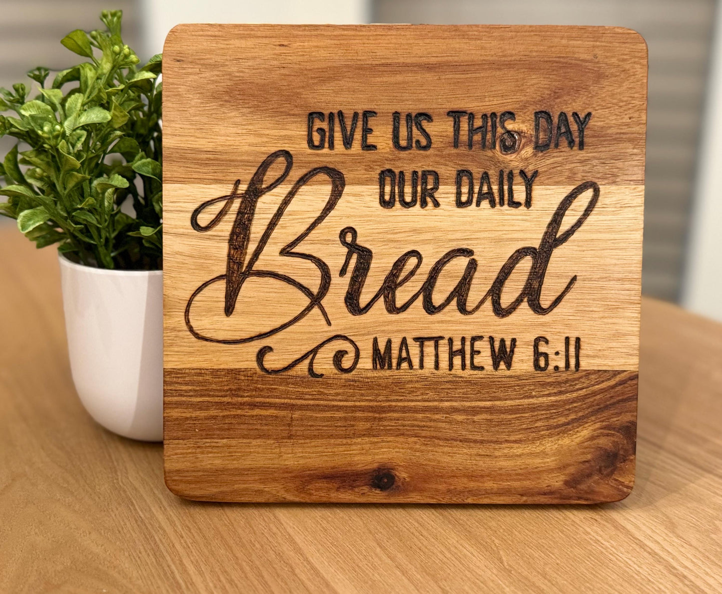 Custom Engraved Acacia Wood Cutting Board: 9" Serving Tray