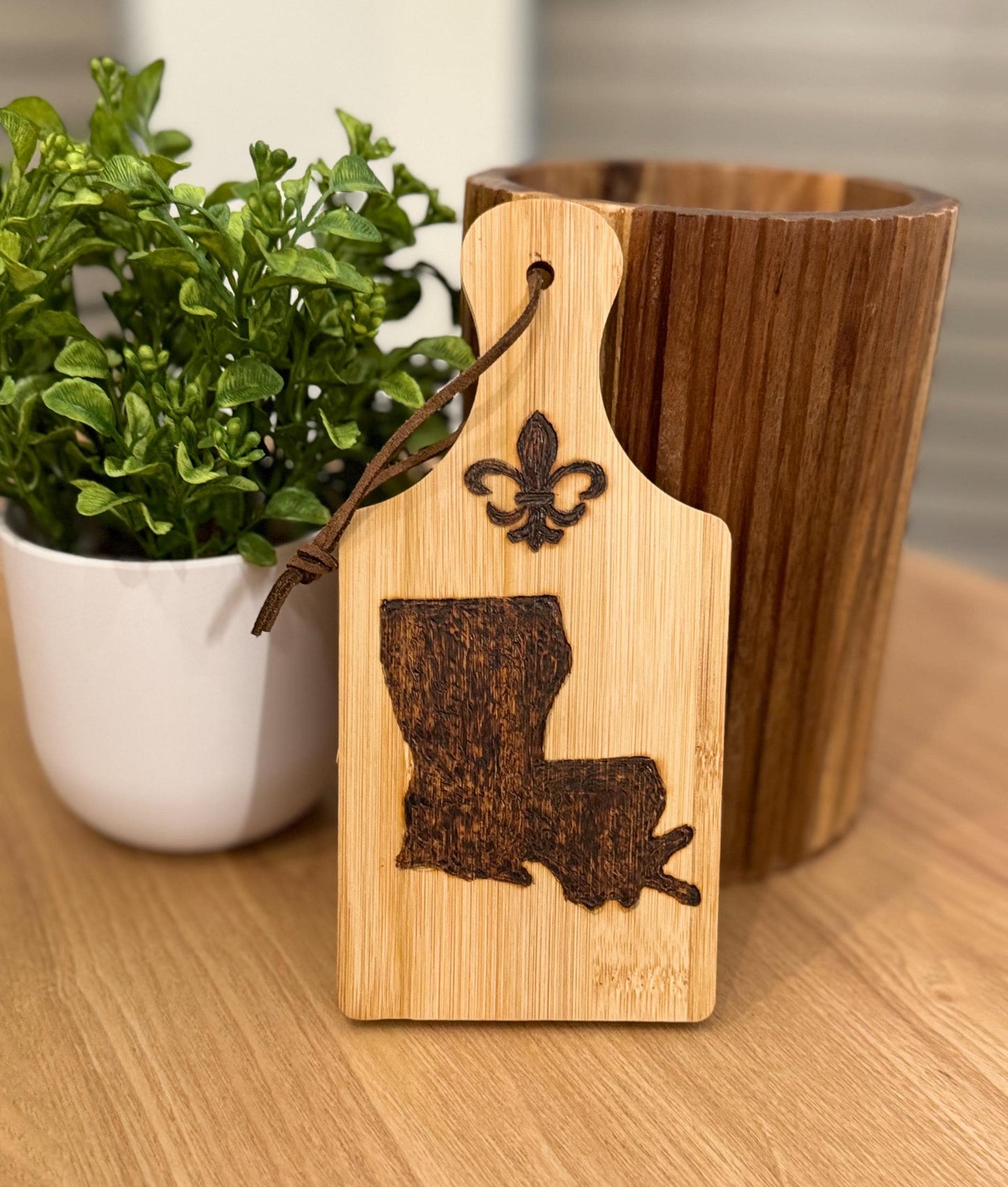 Hand-Engraved Louisiana Mini Wooden Cutting Board