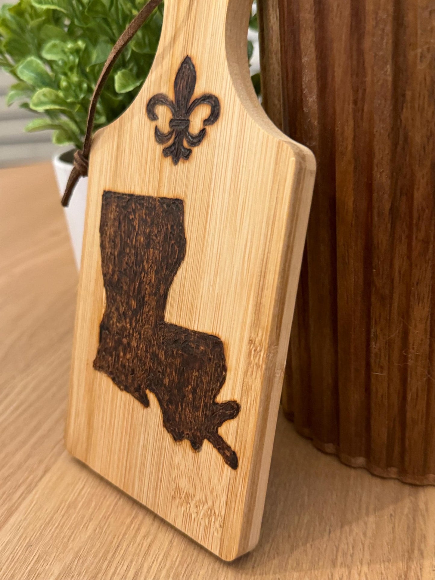 Hand-Engraved Louisiana Mini Wooden Cutting Board