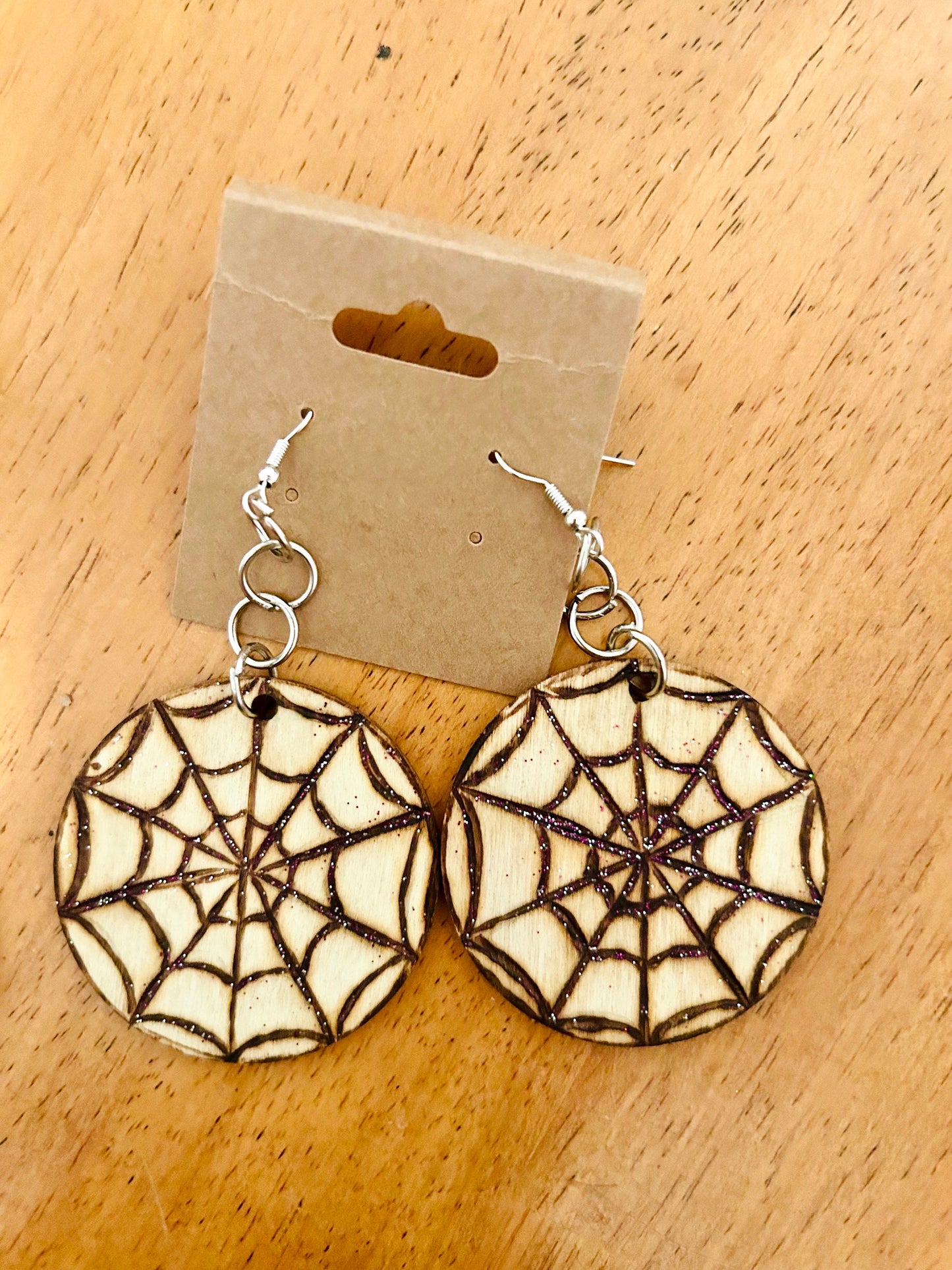 Handcrafted Wooden Halloween Earrings