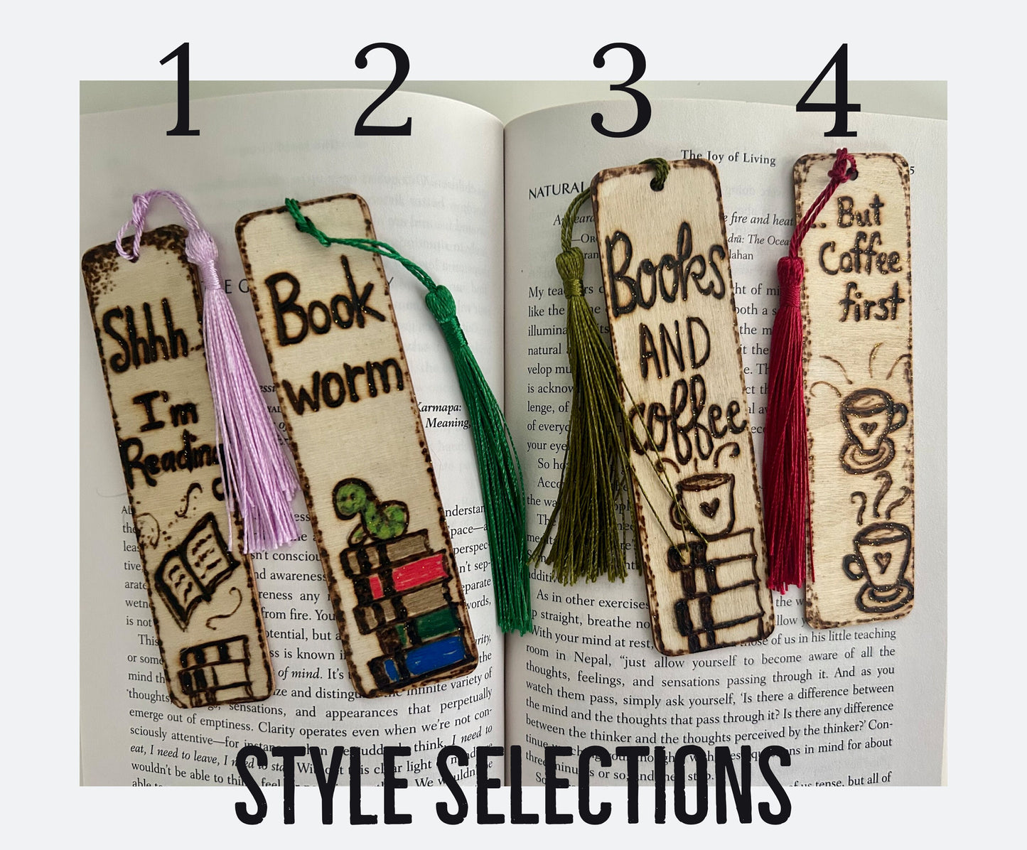 Personalizable Wooden Bookmarks With Colored Tassel: Custom Designs Perfect Gift For Readers