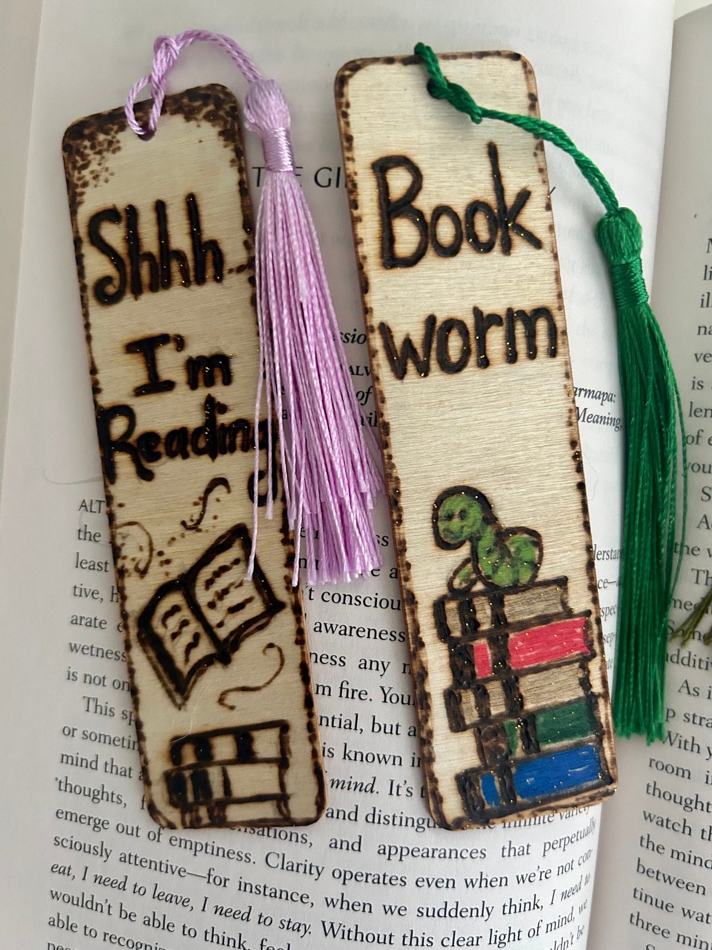 Personalizable Wooden Bookmarks With Colored Tassel: Custom Designs Perfect Gift For Readers