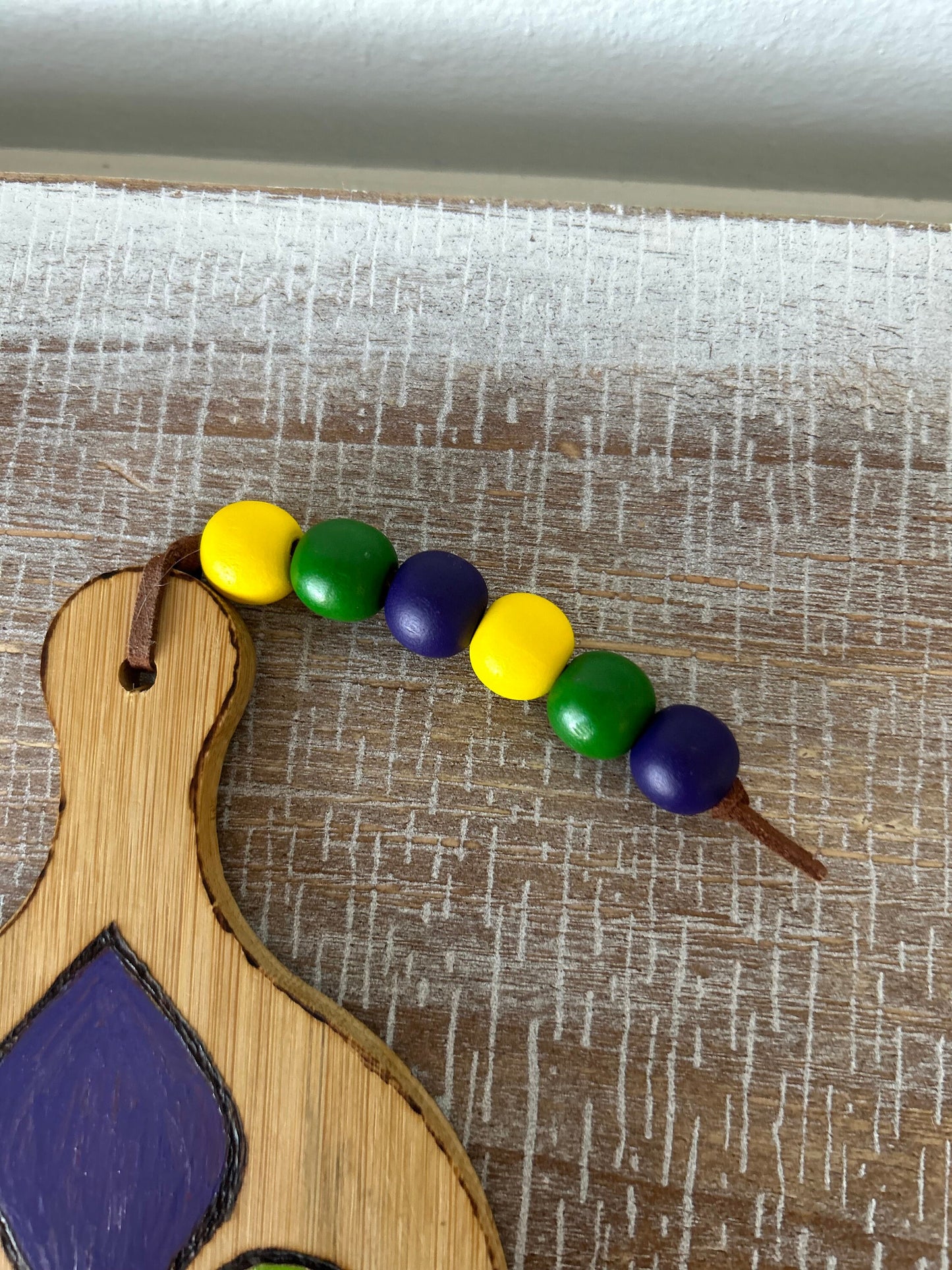 Handcrafted Mardi Gras Cutting Board: Wood Burned Louisiana Decor