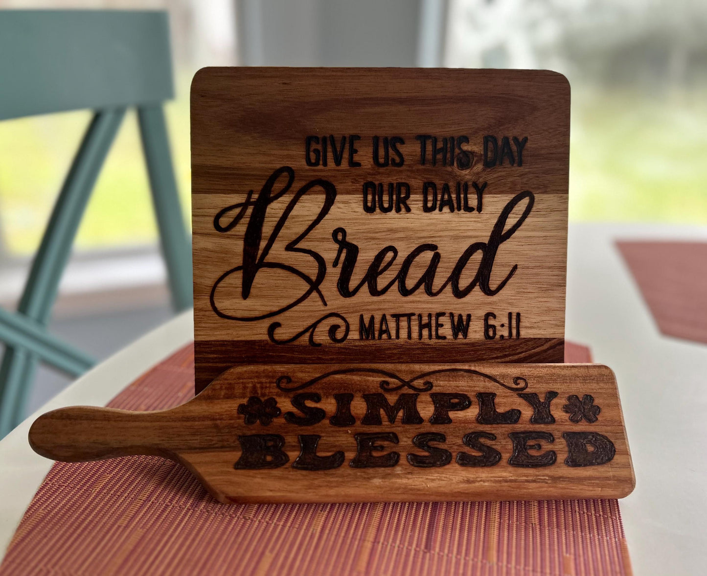 Custom Engraved Acacia Wood Cutting Board: 9" Serving Tray