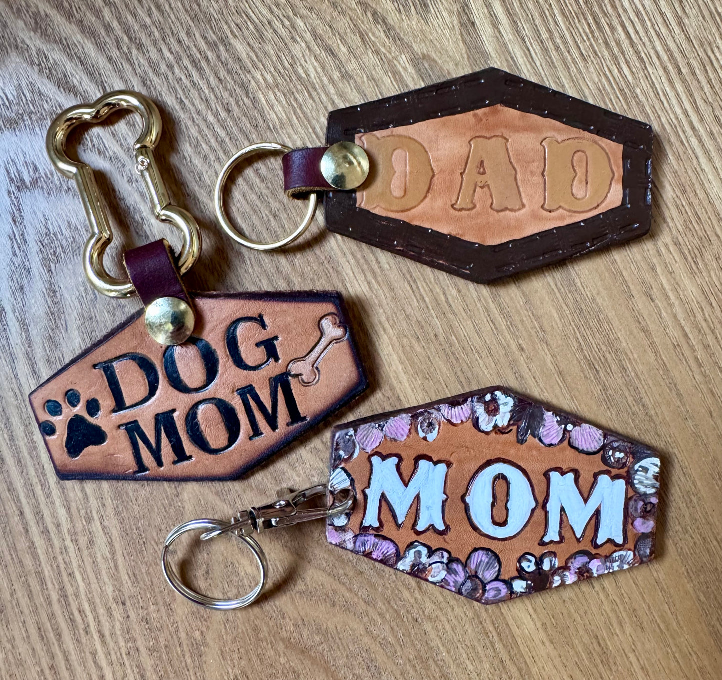 Custom Hand-Tooled Leather Keychain -  Personalize With Your Initial