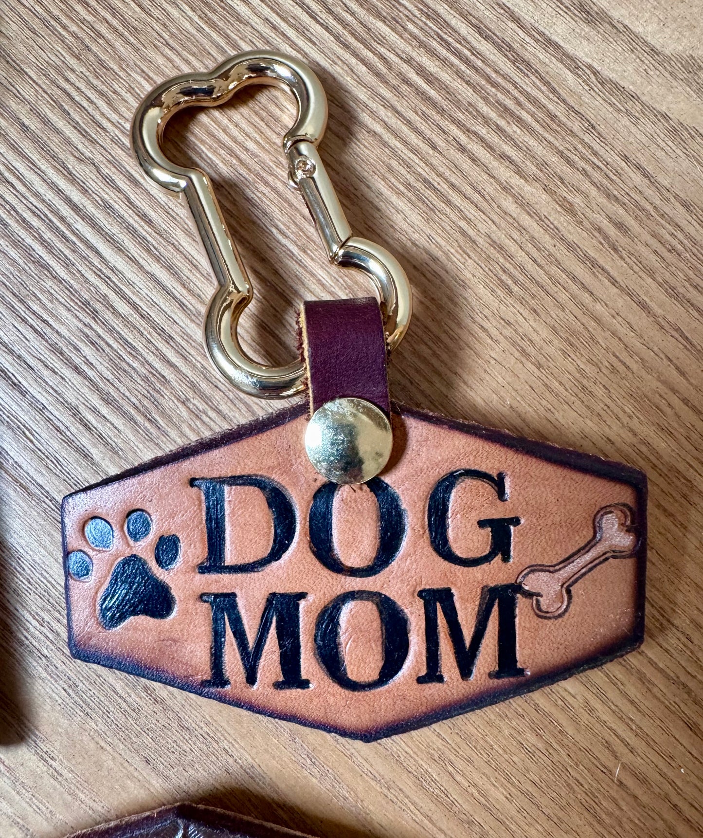 Custom Hand-Tooled Leather Keychain -  Personalize With Your Initial