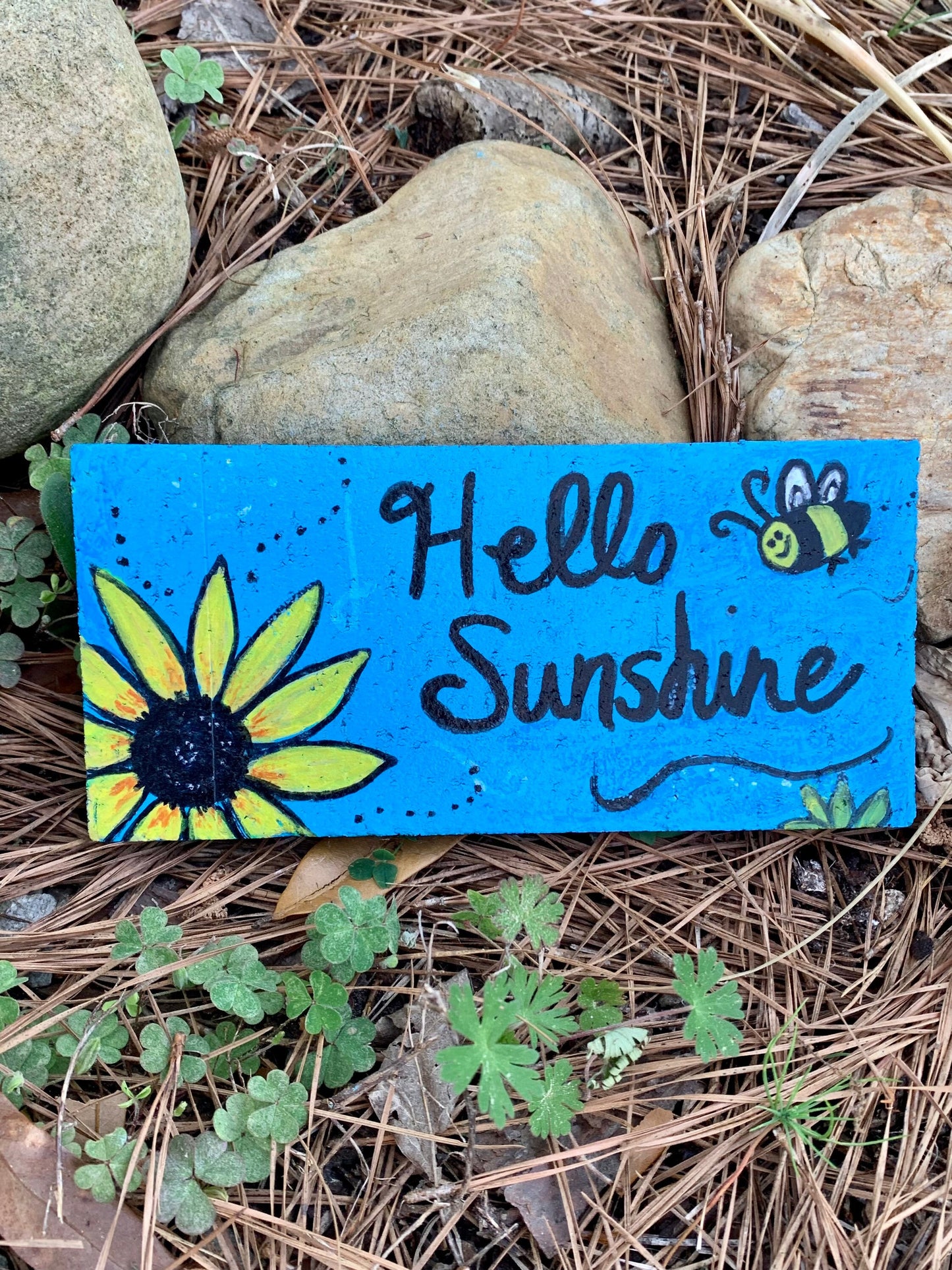 Hand-Painted Sunflower Garden Brick Paver, Unique Garden Decor