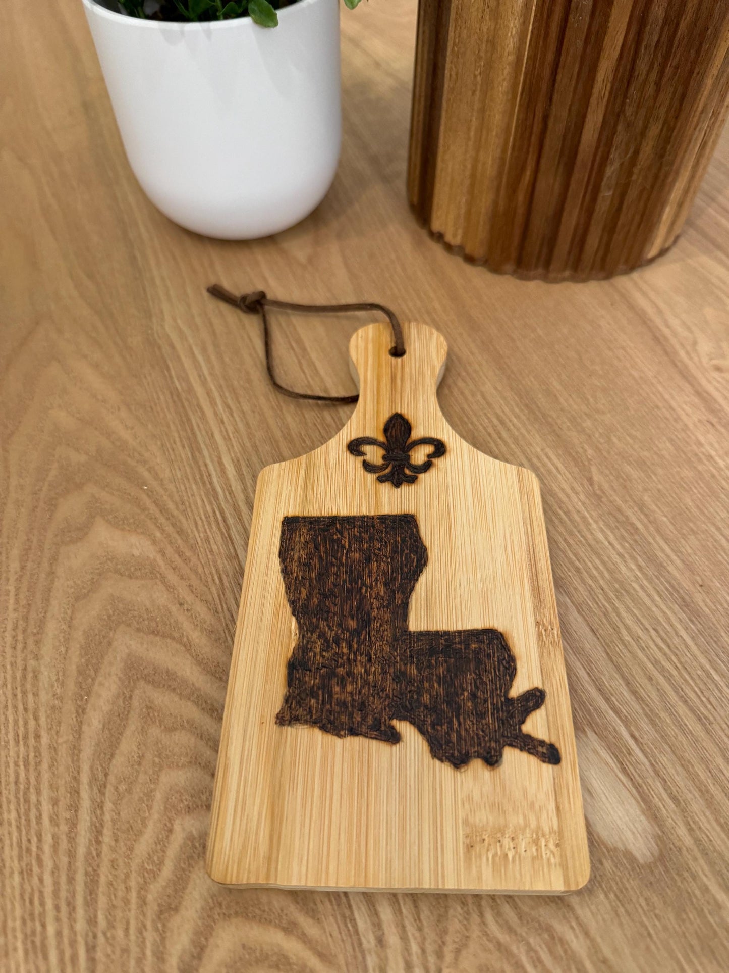 Hand-Engraved Louisiana Mini Wooden Cutting Board