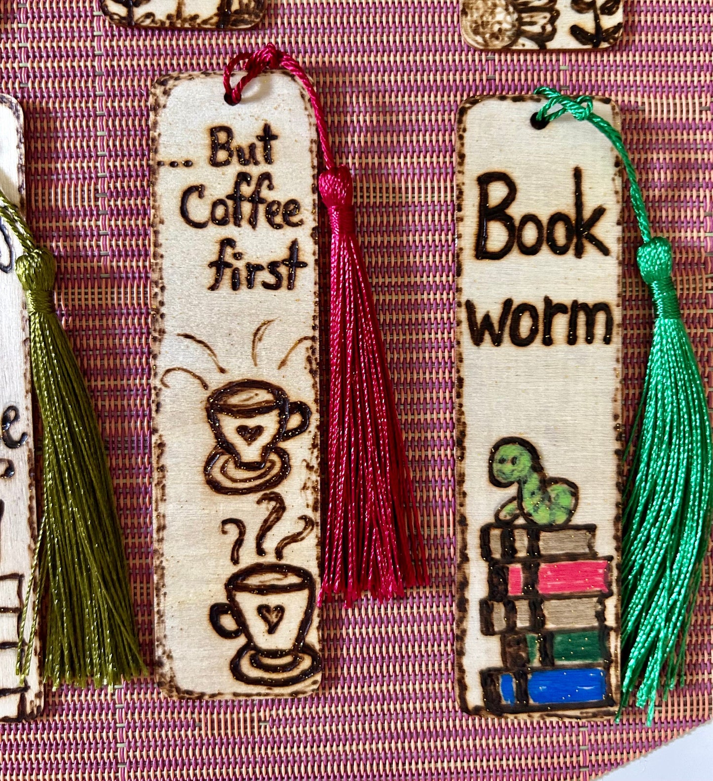 Personalizable Wooden Bookmarks With Colored Tassel: Custom Designs Perfect Gift For Readers