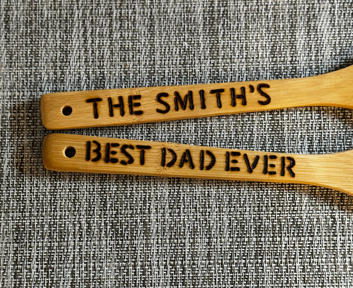 Custom Engraved Bamboo Cooking Utensil Set, New Orleans Saints Theme