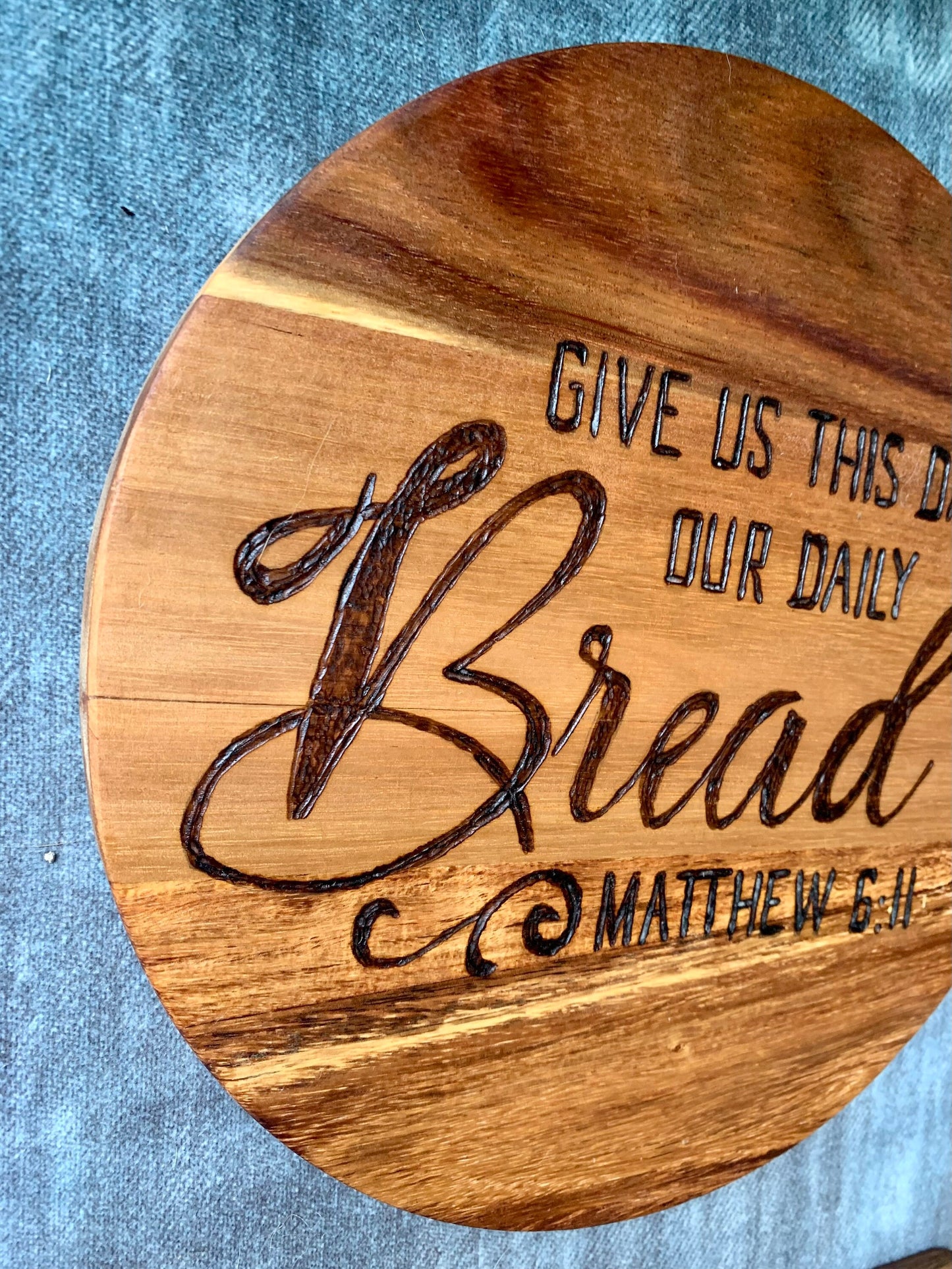 Custom Engraved Acacia Wood Cutting Board: 9" Serving Tray