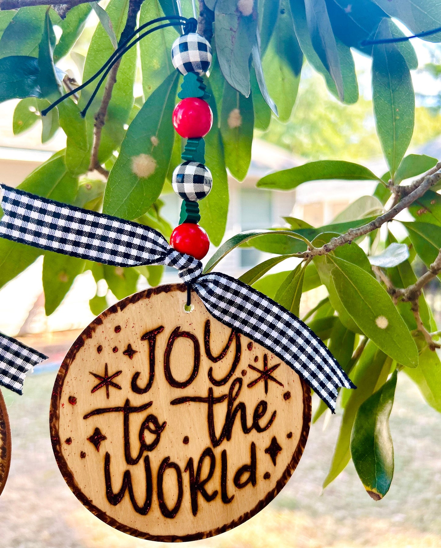 Custom Engraved Wooden Christmas Tree Ornament: Personalizable Ornaments With Wooden Beads